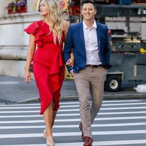 ASOS | True Violet One Shoulder Frill Dress